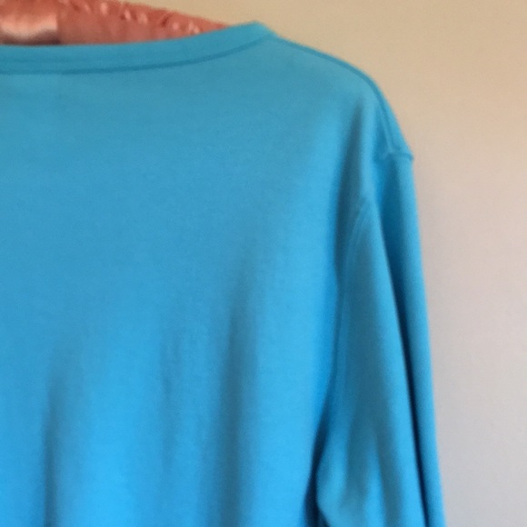 Pretty V neck turquoise three quarter length sleeve tee, excellent condition! - Picture 11 of 16